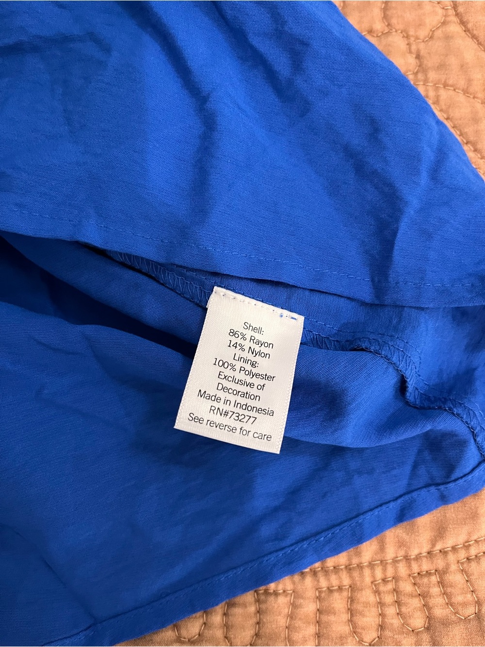 Cobalt Blue Puff-Sleeve Flowy Peplum Babydoll Blouse Nine West Women L - Picture 7 of 9